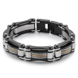 Rock Hip-Hop Twist Chain Men's Titanium Biker Bracelet