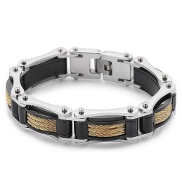Rock Hip-Hop Twist Chain Men's Titanium Biker Bracelet