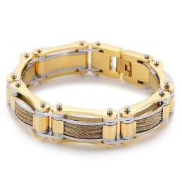 Rock Hip-Hop Twist Chain Men's Titanium Biker Bracelet