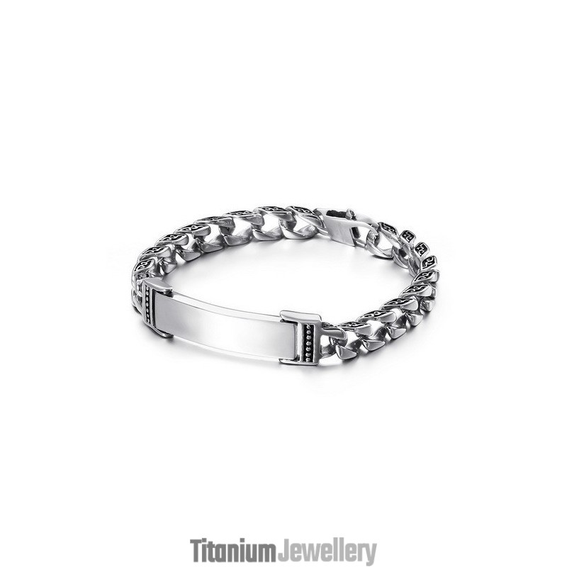 Cool Skull Cross With Zirconia Titanium Bracelet