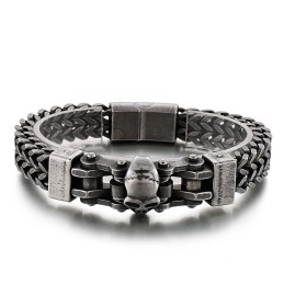 Cool Hip Hop Skull Men's Titanium Bracelet
