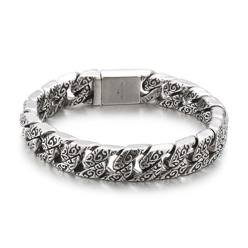 Vintage New Style Cool Flower Men's Titanium Bracelet Vintage New Style Cool Flower Men's Titanium Bracelet