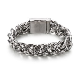 Vintage New Jewelry Cool Flower Men's Titanium Bracelet