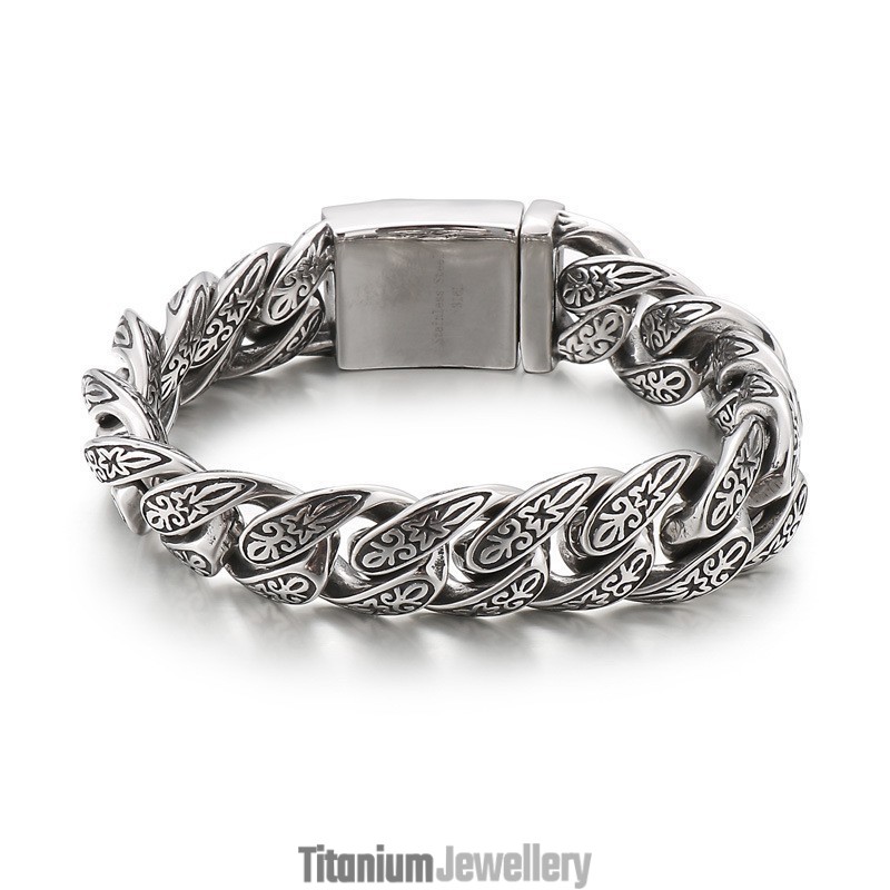 Vintage New Jewelry Cool Flower Men's Titanium Bracelet Vintage New Jewelry Cool Flower Men's Titanium Bracelet