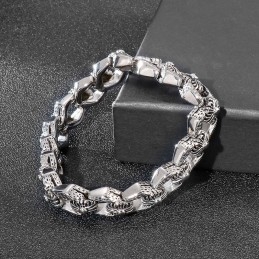 Retro Pop Cool Rock Hip Hop Style Flower Men's Titanium Bracelet
