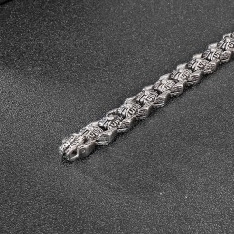 Retro Pop Cool Rock Hip Hop Style Flower Men's Titanium Bracelet