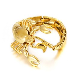 Cool Gold Scorpion Titanium Bracelet For Men