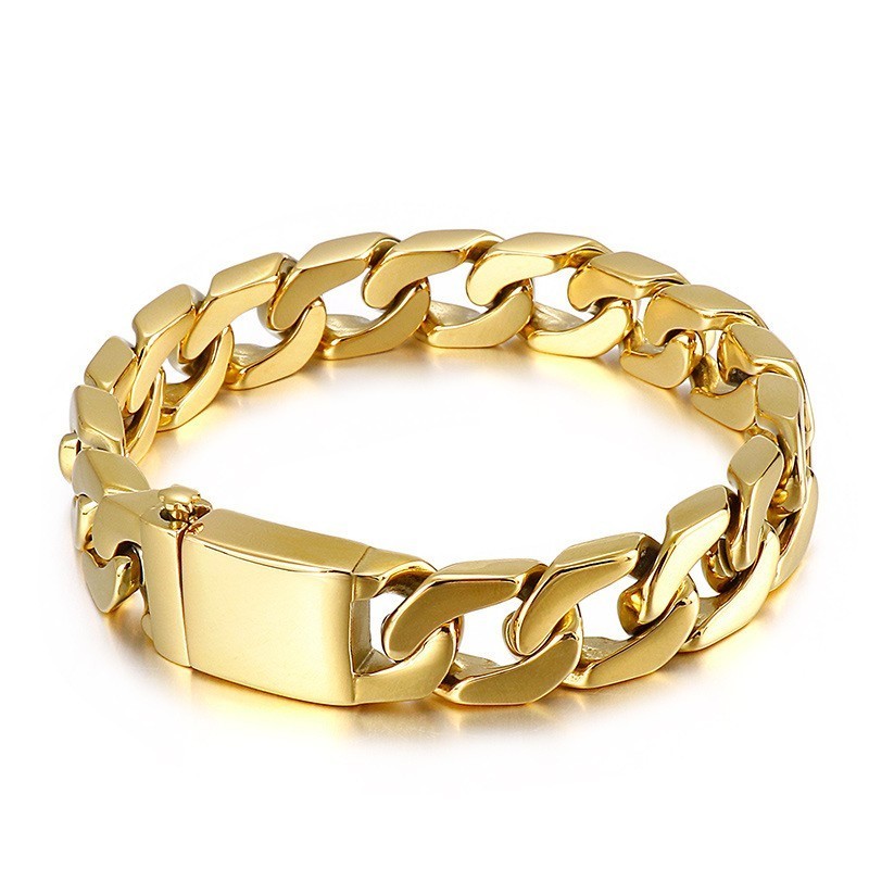 Fashion Hiphop Men's Bronze Titanium Bracelet
