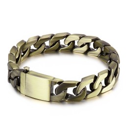 Fashion Hiphop Men's Bronze Titanium Bracelet