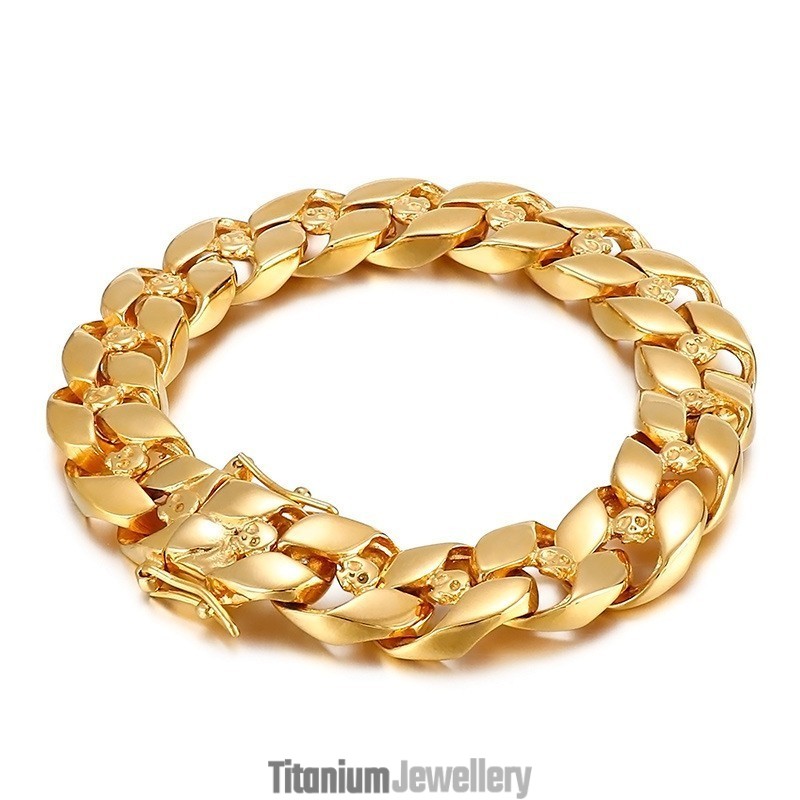 Fashion Hip-Hop Men's Titanium Skull Bracelet Fashion Hip-Hop Men's Titanium Skull Bracelet