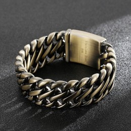 Fashion Thick Bronze 8 Titanium Bracelet
