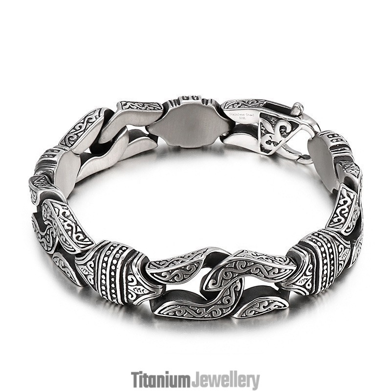 Retro Geometric Men's Bracelet Chic Titanium Bracelet