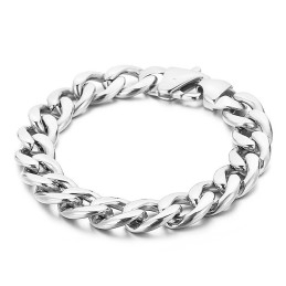 Men's Flat Two-Sided Titanium Bracelet With 18K Gold Plating