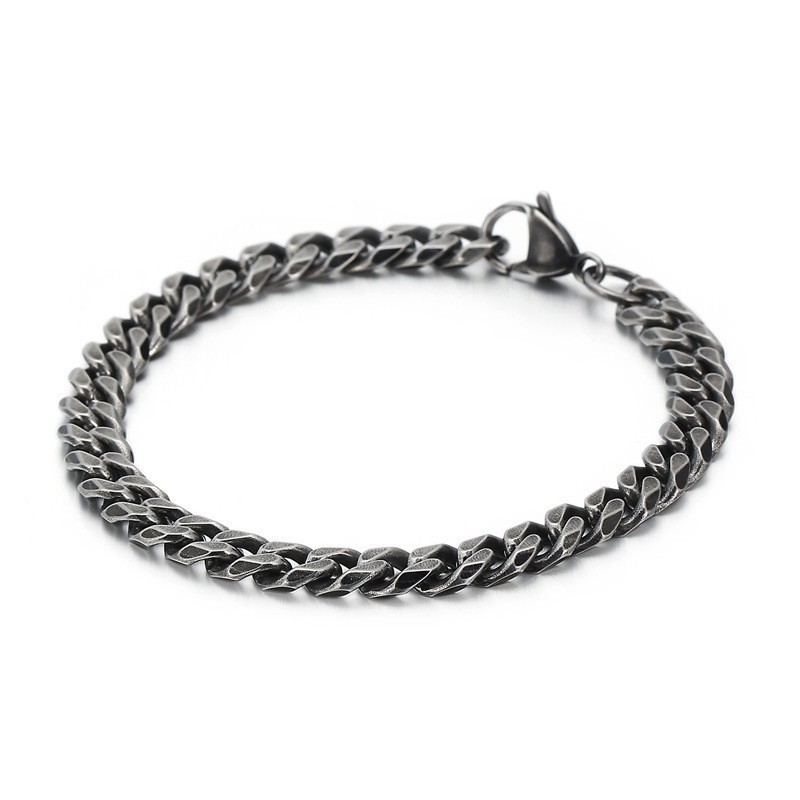 Fashion Men's Titanium Vintage Flat Grinding Bracelet With Accessories Fashion Men's Titanium Vintage Flat Grinding Bracelet With Accessories