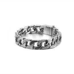 Men's Titanium Bracelet With Diamonds And Hip-Hop Exaggerated