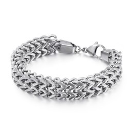 Double Layer V-Shaped Overlord Chain Titanium Bracelet For Men