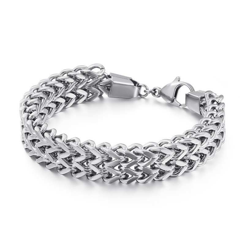 Double Layer V-Shaped Overlord Chain Titanium Bracelet For Men