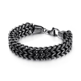 Double Layer V-Shaped Overlord Chain Titanium Bracelet For Men