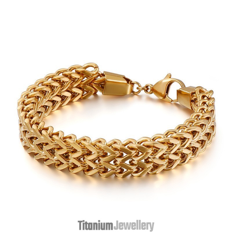 Double V Chain Titanium Bracelet For Men Double V Chain Titanium Bracelet For Men