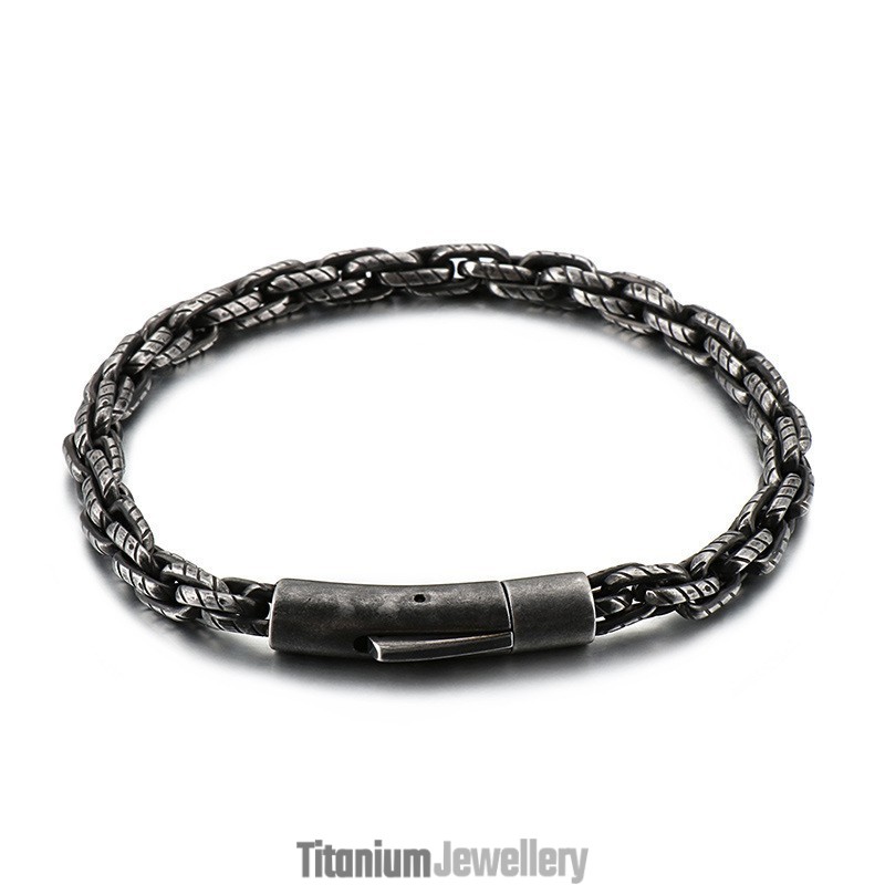 Men's Bracelets Retro Hip Hop Fashion Titanium Bracelets