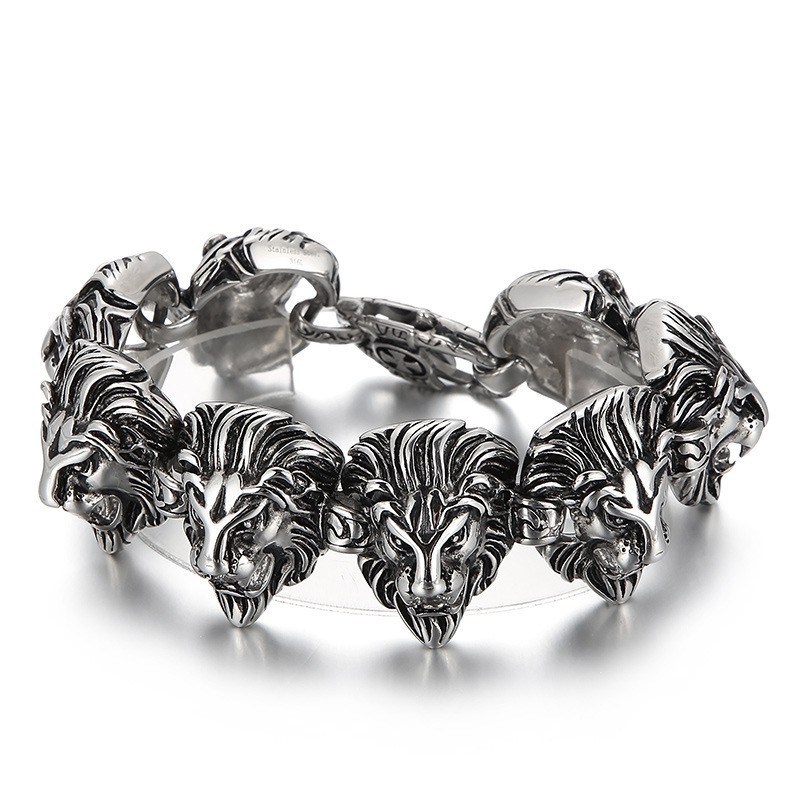 Alternative Wild Animal Lion Head Titanium Bracelet Alternative Wild Animal Lion Head Titanium Bracelet