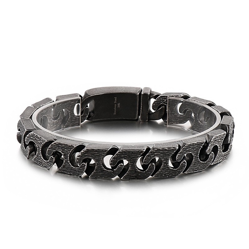 Vintage Geometric Chic Titanium Bracelet For Men