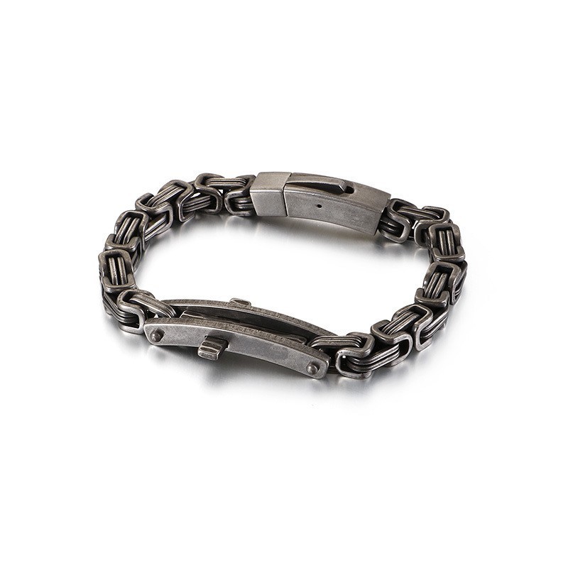 Back Type Curved Sign Cross Titanium Bracelet For Men Back Type Curved Sign Cross Titanium Bracelet For Men