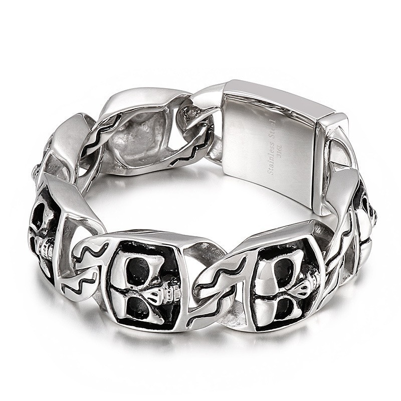 Popular Cool Skull Men's Titanium Bracelet