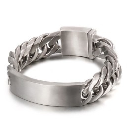 Chic Gothic Rock Style Sand Face Bent Brand Men's Titanium Bracelet
