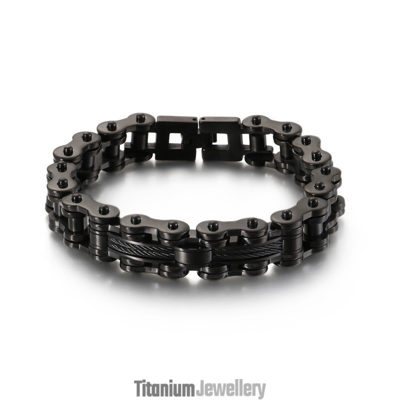 Titanium Men's Tide Bracelet Rock Biker Chain Bracelet Titanium Men's Tide Bracelet Rock Biker Chain Bracelet