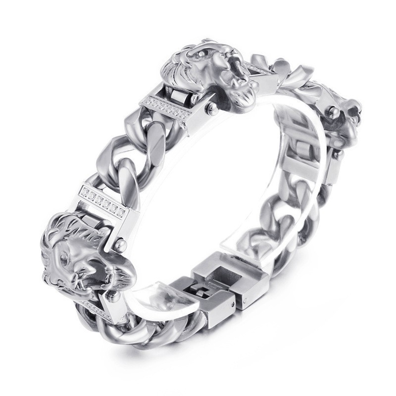 Lion Head Bracelet Bracelet Bracelet Hiphop Street Dance Men Titanium Jewelry