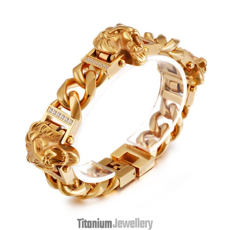 Lion Head Bracelet Bracelet Bracelet Hiphop Street Dance Male Titanium Jewelry