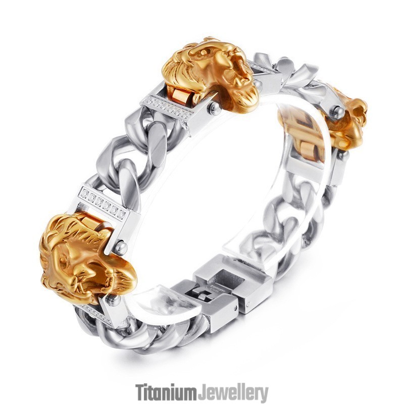 Lion Head Bracelet Bracelet Bracelet Hiphop Street Dance Male Titanium Jewelry