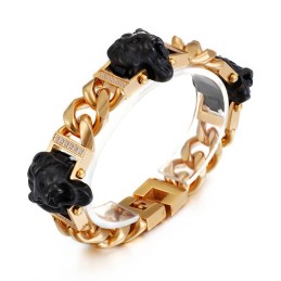 Lion Head Bracelet Bracelet Bracelet Hiphop Street Dance Male Titanium Jewelry