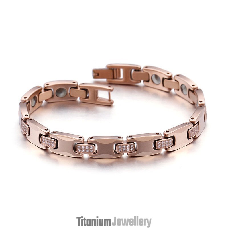 Fashion Diamond Germanium Tungsten Steel Bracelet For Men And Women