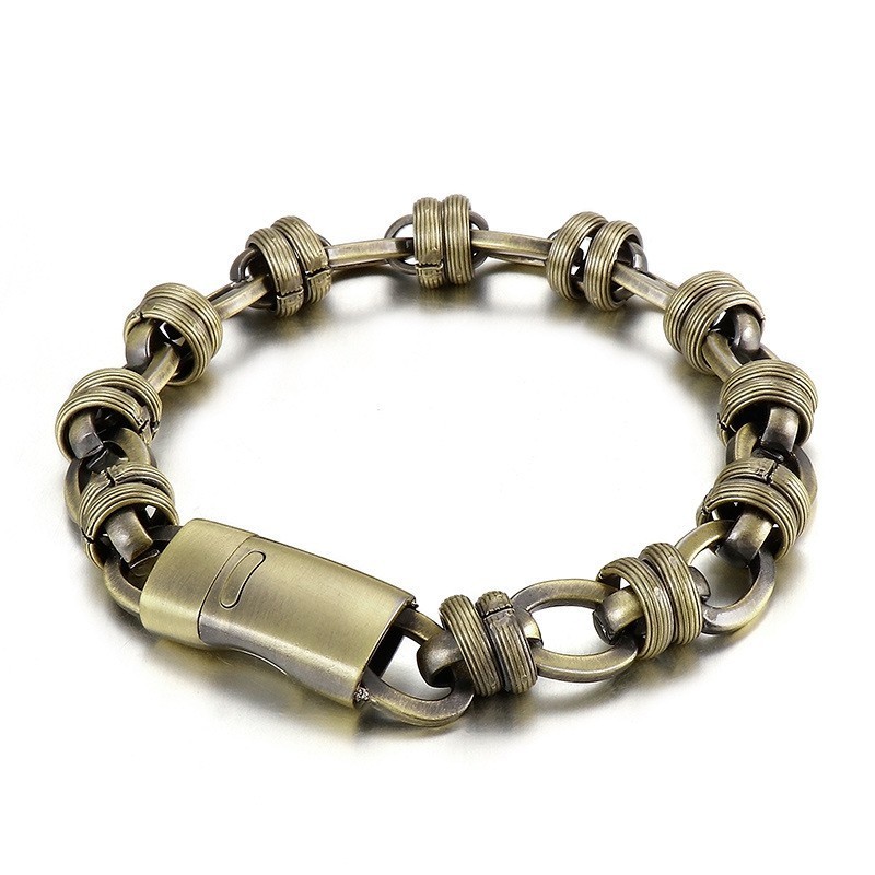 Vintage Bronze Oval Titanium Men's Bracelet Vintage Bronze Oval Titanium Men's Bracelet