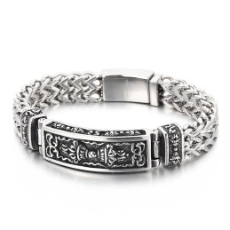 Fashion Pattern Curved Brand Titanium Men's Bracelet