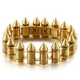 Fashion Bullet Head Men's Titanium Biker Bracelet