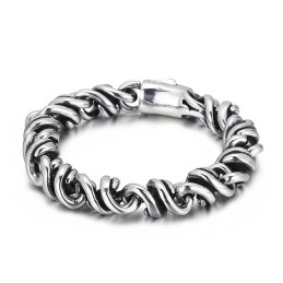 Fashion Polished Snap Titanium Men's Bracelet For Gifts