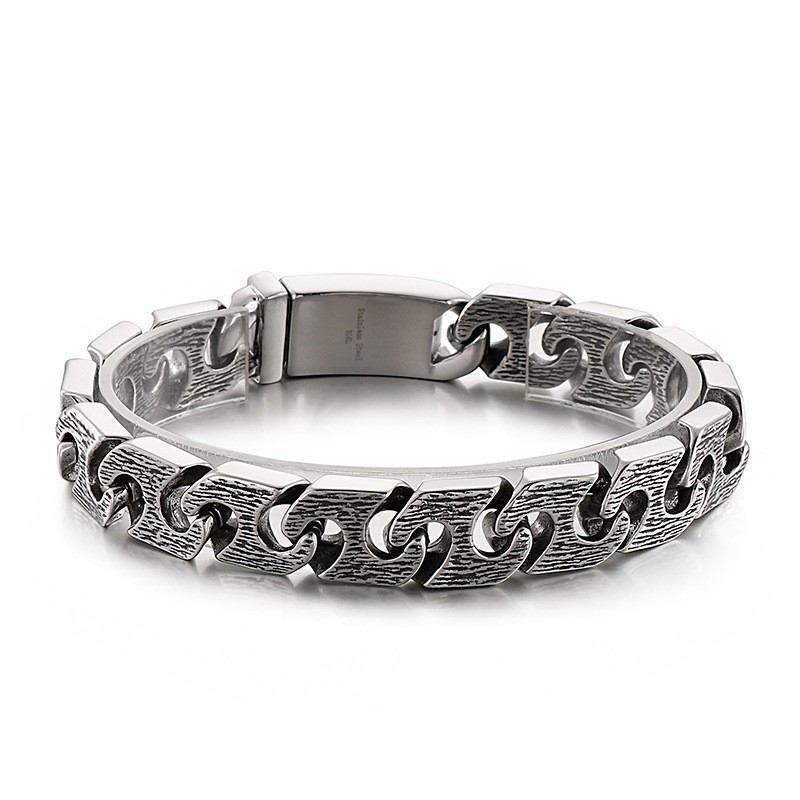 Vintage Geometric Chic Titanium Bracelet For Men