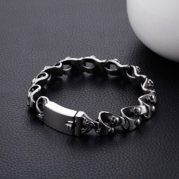Cool Chic Skull Titanium Bracelet For Men