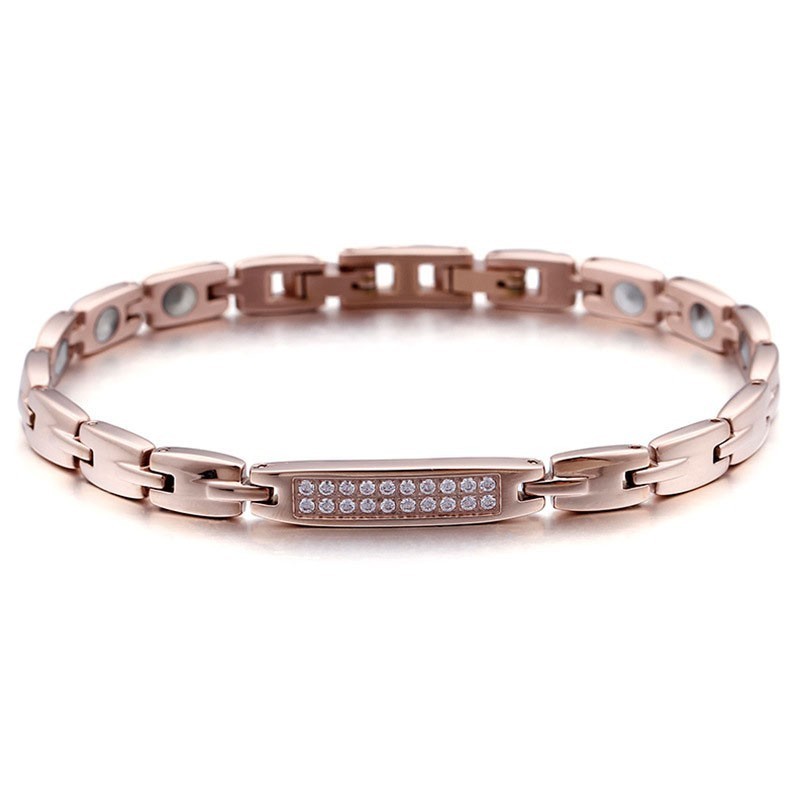 Fashion Germanium Stone With Diamonds Couple Titanium Bracelet Fashion Germanium Stone With Diamonds Couple Titanium Bracelet