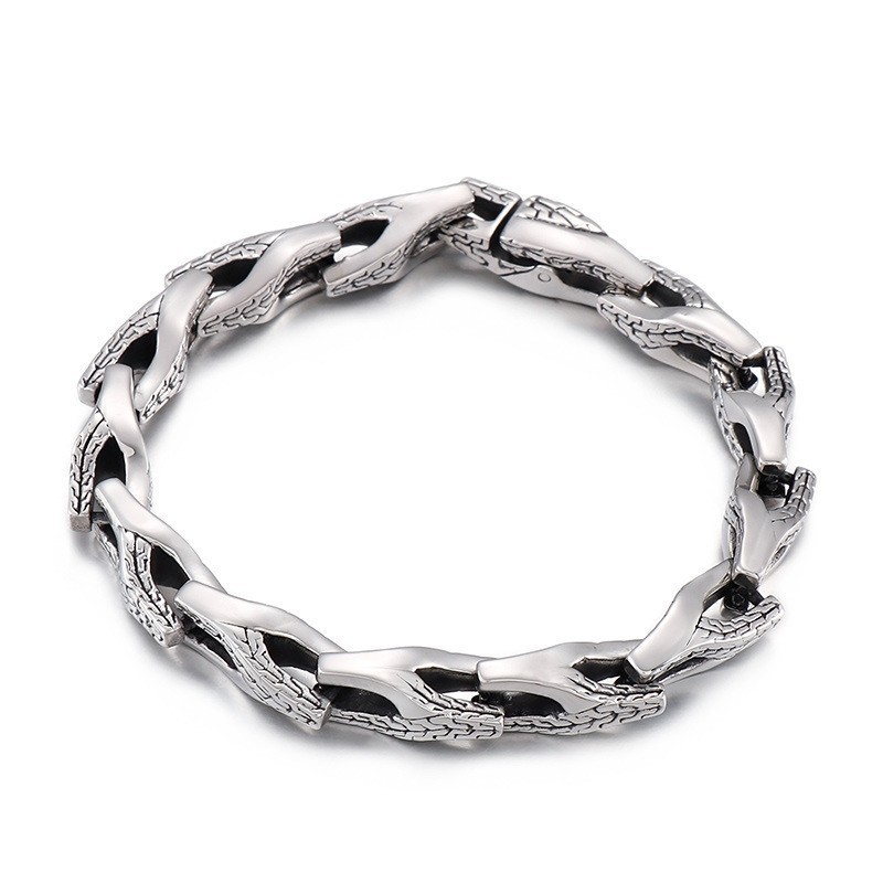 Snake Bone Titanium Bracelet For Men