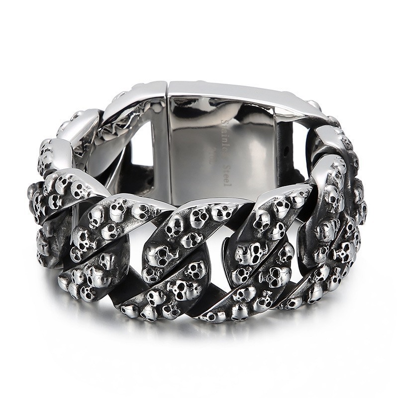 Exaggerated Chic Skull Titanium Bracelet For Men Exaggerated Chic Skull Titanium Bracelet For Men