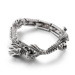 Cool Chic Zodiac Dragon Titanium Bracelet For Men