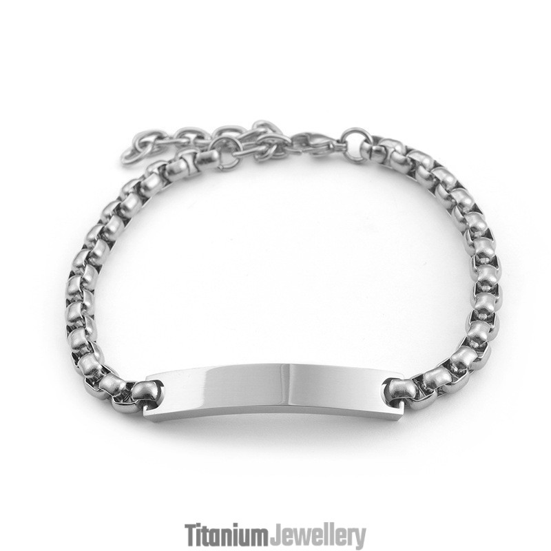 Chic Style Curved Square Couple Titanium Bracelet Chic Style Curved Square Couple Titanium Bracelet