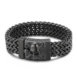 Hip-Hop Skull Titanium Bracelet For Men
