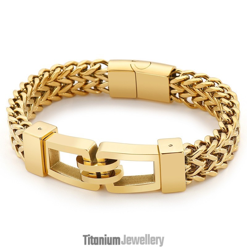 Rock And Roll Hip-Hop Hand Puller 21.5Cm Titanium Bracelet For Men