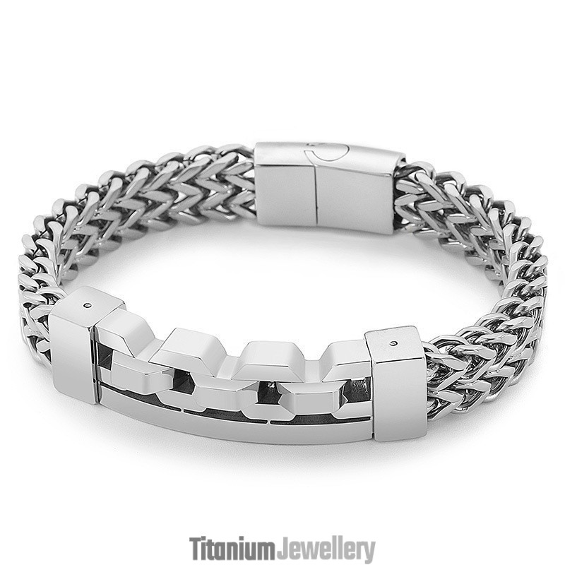 Fashion Square Hollow Titanium Bracelet For Men Fashion Square Hollow Titanium Bracelet For Men