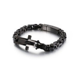 Cool Cross Bend Hip-Hop Titanium Bracelet For Men